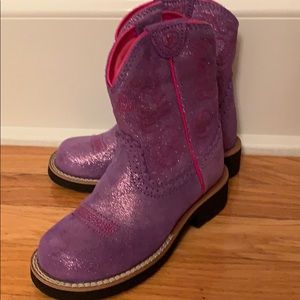 Ariat girls cowboy boots size 11 new purple